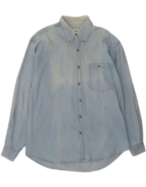 VINTAGE Mens Denim Shirt Large Blue Wardrobe Staple birthday celebration