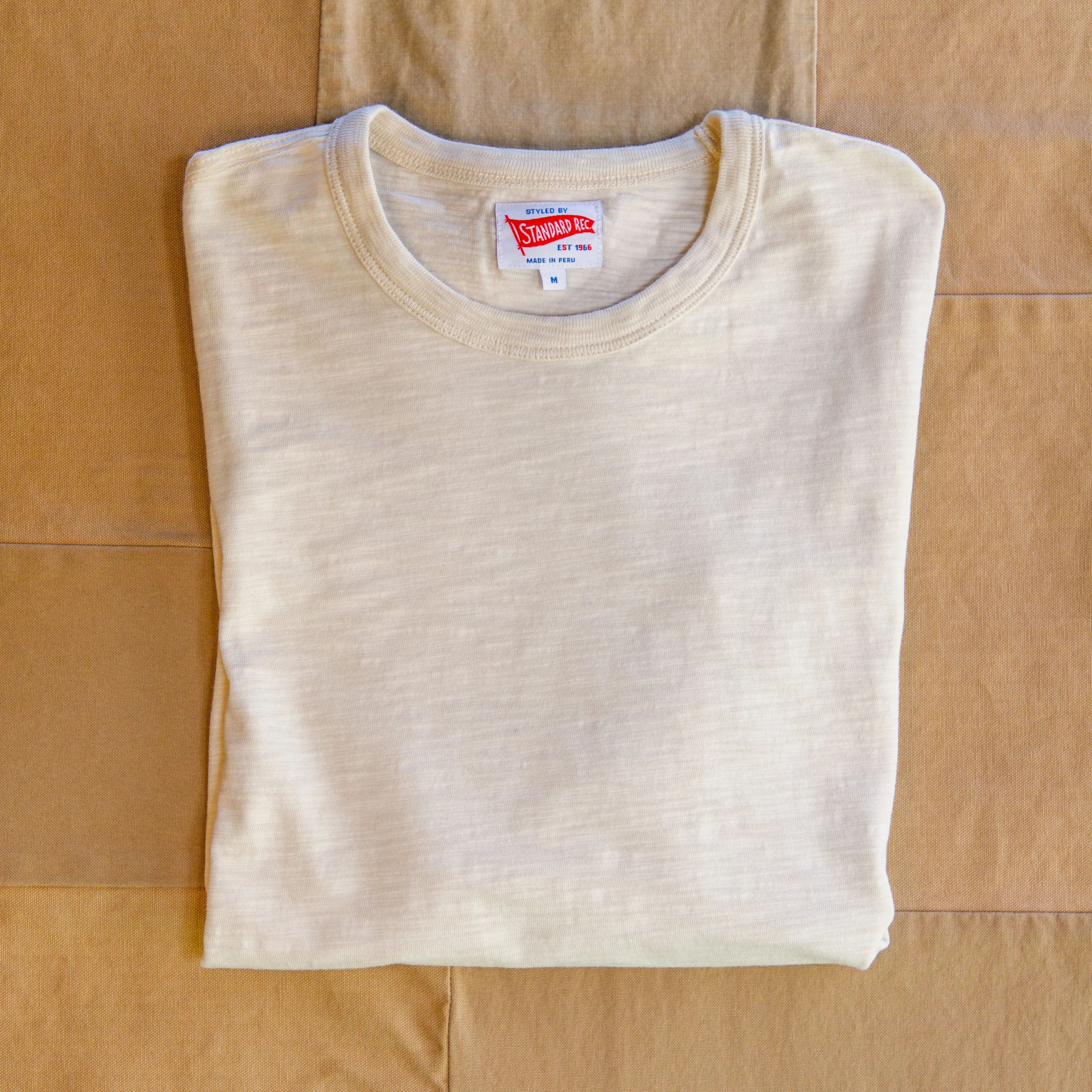 Short-Sleeve Slub T-shirt, Natural Durable Knitwear