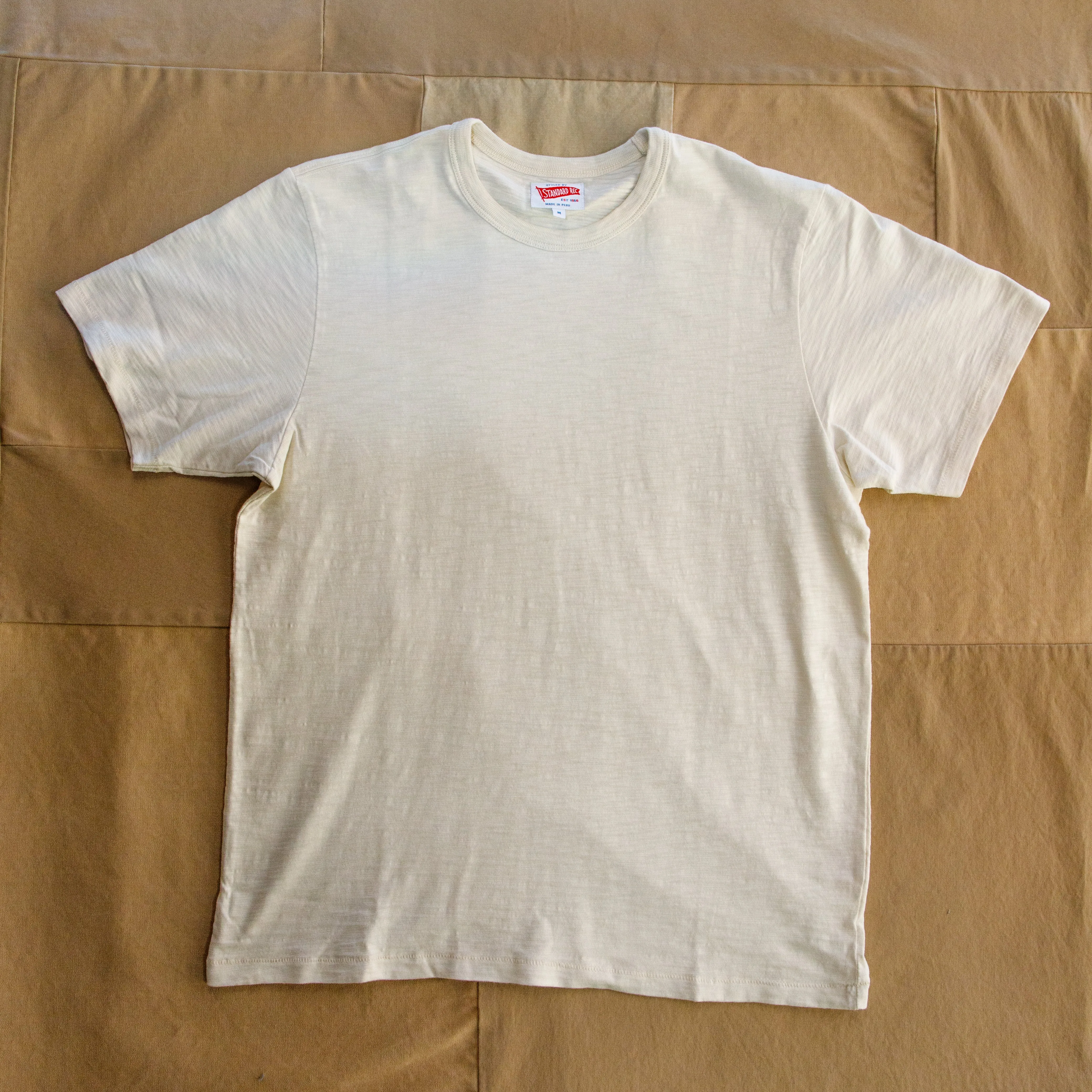 Short-Sleeve Slub T-shirt, Natural Quick Comfort Double Stitched Hem