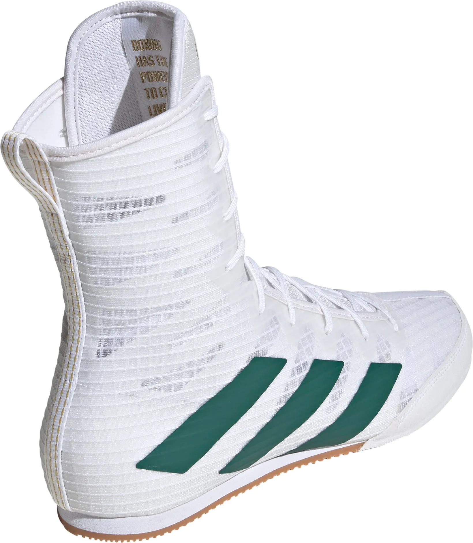 adidas Box Hog 4 Mens Boxing Shoes - White Impact Resistant Frame Energy Return Design