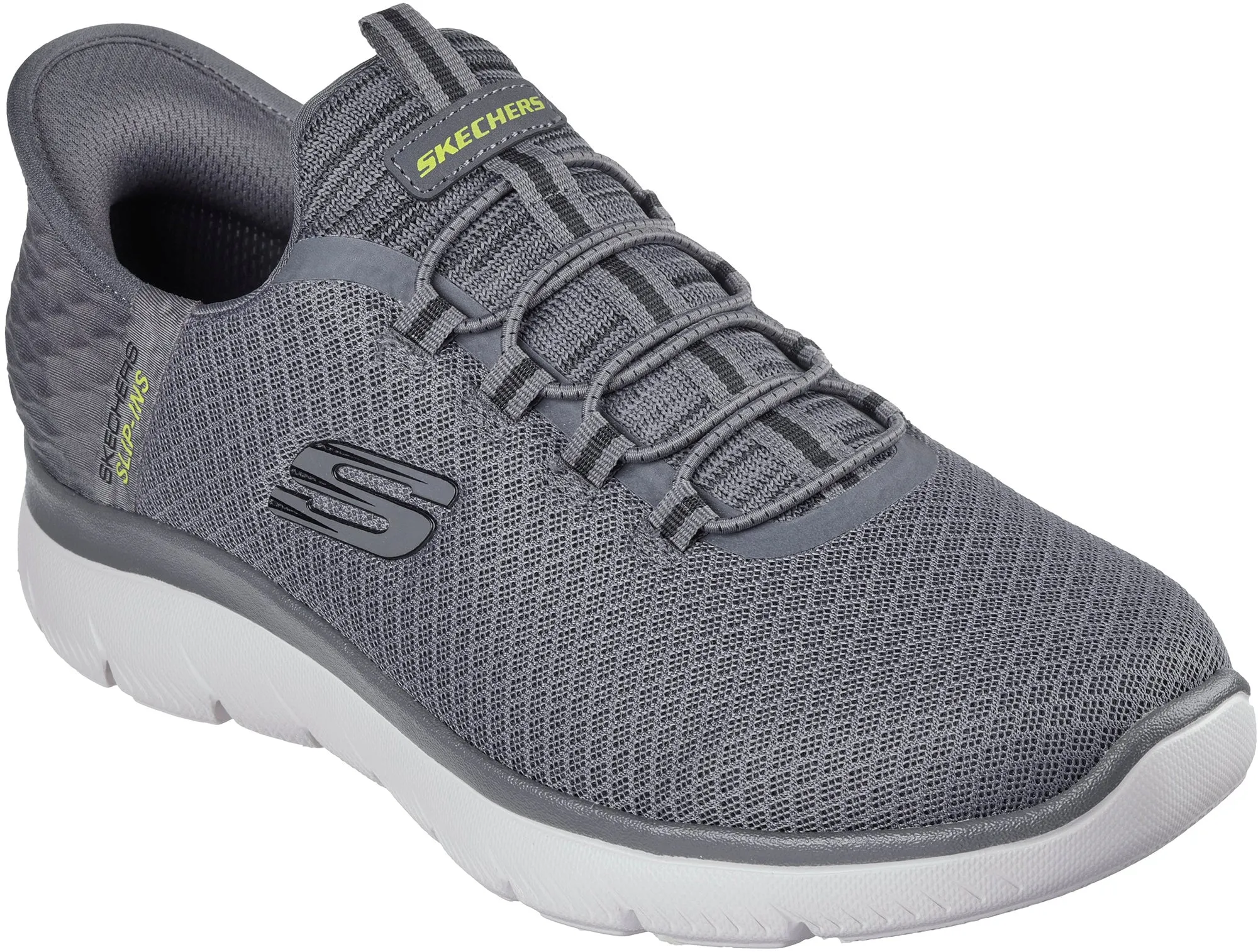 Skechers Summits High Range Mens Training Shoes - Grey Stretchable Openings Ventilated Arch Support
