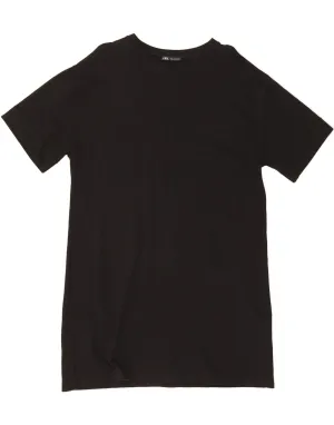 UVProtectionFinish Easy Wear Option ZARA Womens T-Shirt Dress UK 16 Large Black Cotton