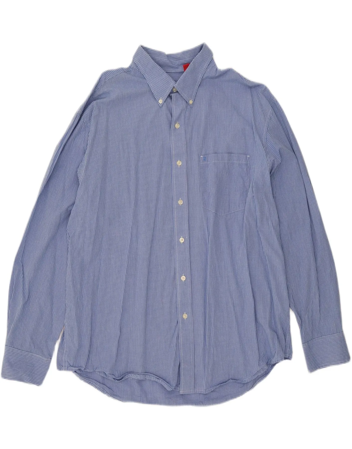 IZOD Mens Shirt XL Blue Check Cotton Soft Material
