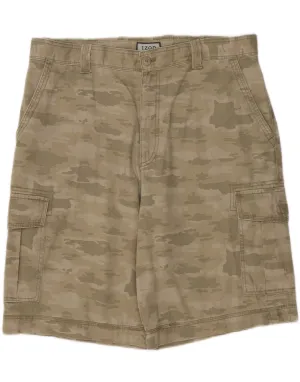 IZOD Mens Cargo Shorts W36 Large  Beige Camouflage Cotton regular size