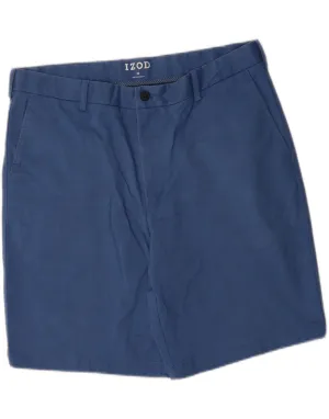 IZOD Mens Chino Shorts W36 Large  Blue Cotton Durable Weave Fabric