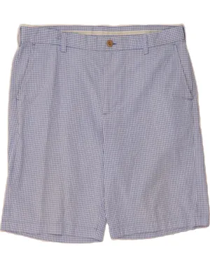 IZOD Mens Chino Shorts W36 Large Blue Gingham Cotton sequined details Chill Comfort Design