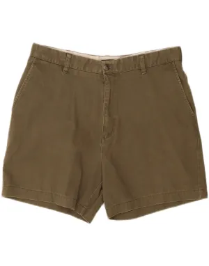 Tear Resistant Fabric Quick Release Fasteners IZOD Mens Chino Shorts W36 Large  Green Cotton
