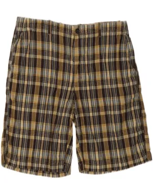 IZOD Mens Chino Shorts W36 Large  Khaki Check Cotton Fastening Closure Clean Mood