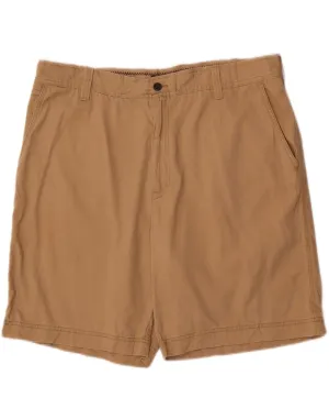 IZOD Mens Chino Shorts W40 XL Brown Cotton Non Irritating Tagless Soft Waistband
