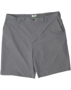 IZOD Mens Chino Shorts W42 2XL Grey high waisted Move Friendly