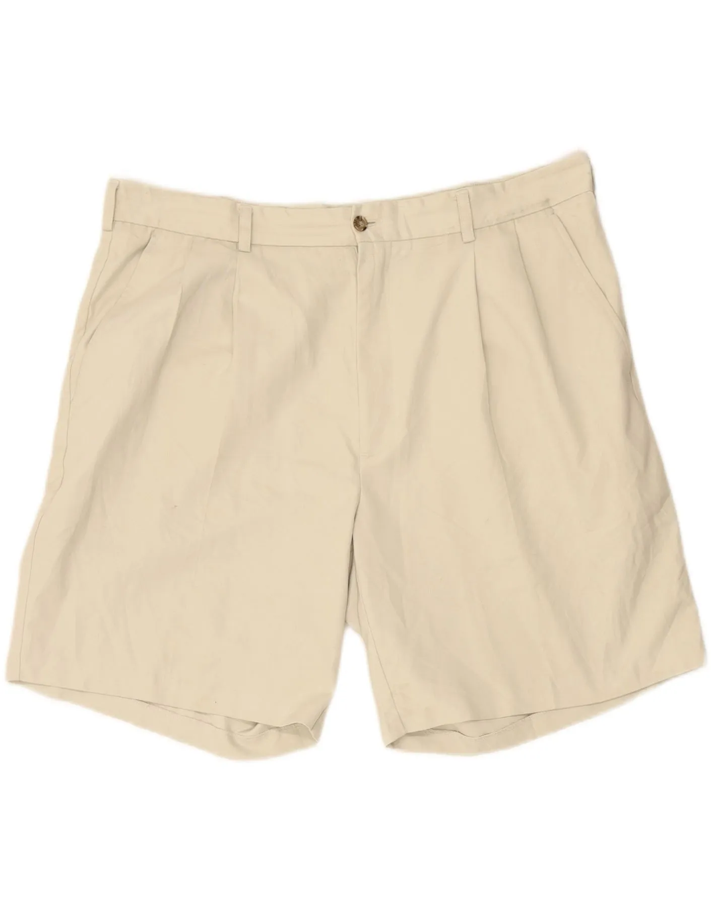 IZOD Mens Pegged Chino Shorts W40 XL Beige Polyester Beach Vibes