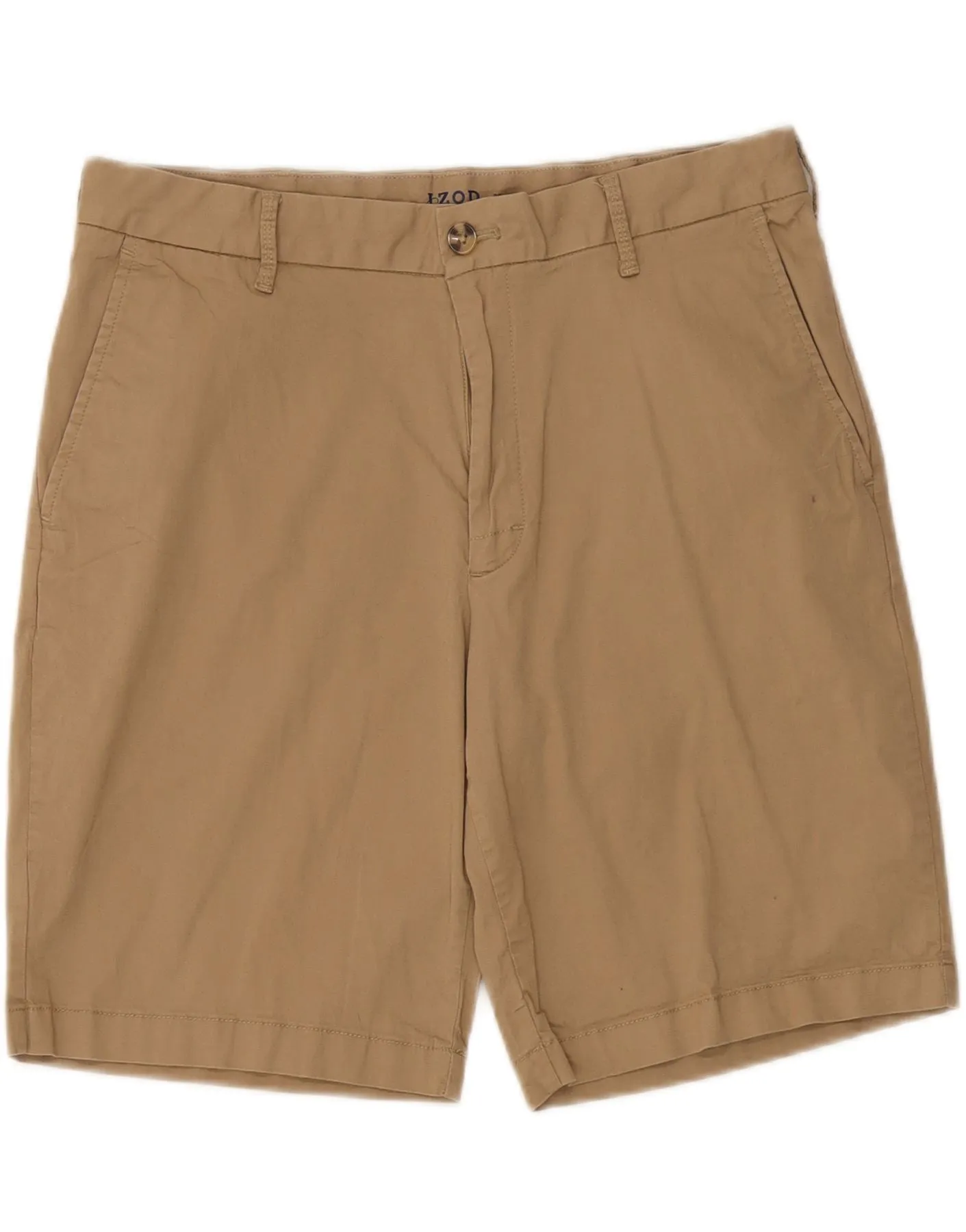 Glide On Mobility Cut IZOD Mens Salt Water Chino Shorts  W32 Medium Beige