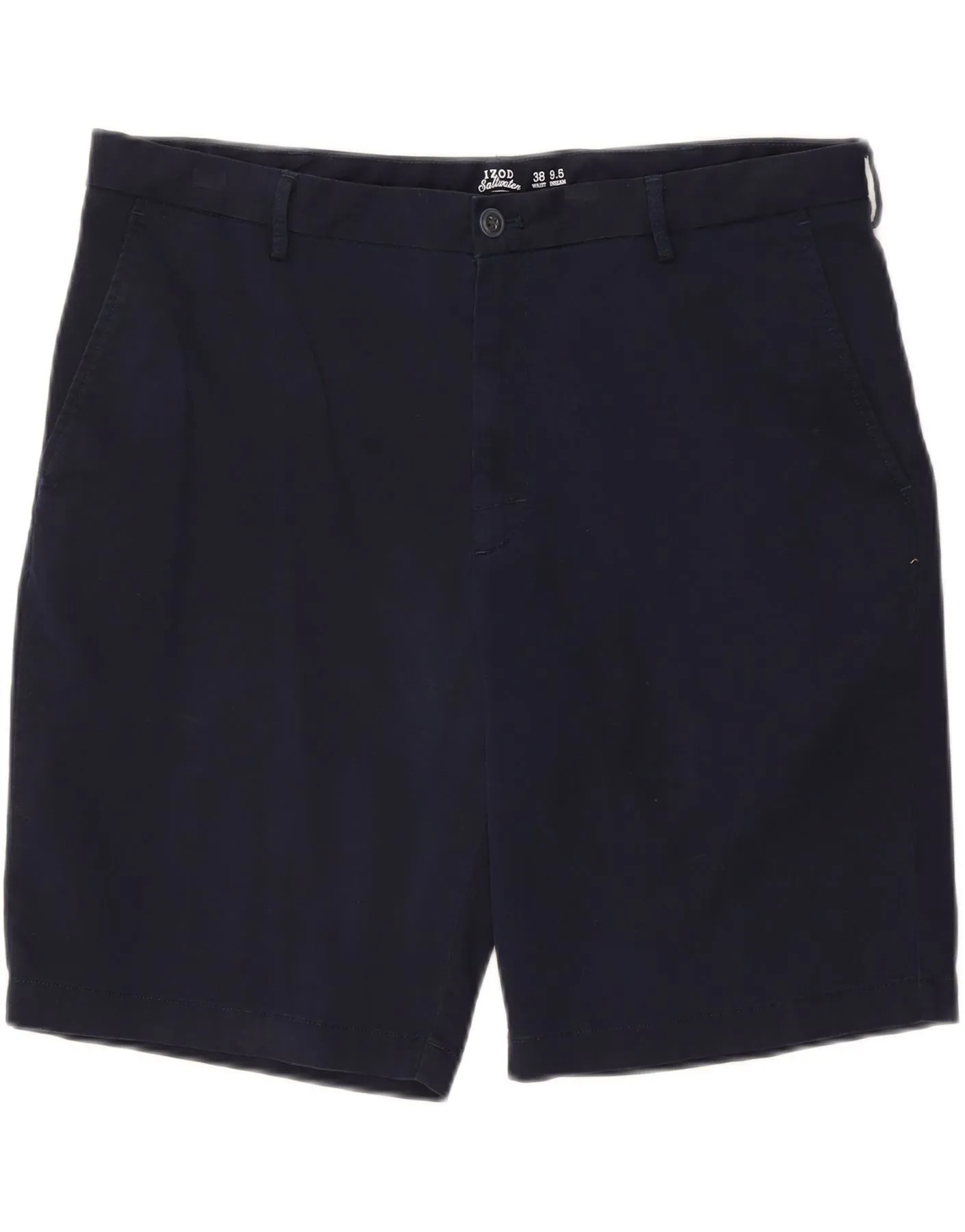 No Friction Easy Style IZOD Mens Salt Water Chino Shorts W38 XL  Navy Blue Cotton