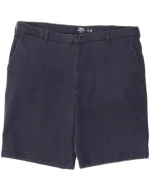 IZOD Mens Salt Water Chino Shorts W40 XL Navy Blue Cotton Secure Pocket Zippers