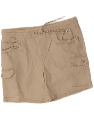 IZOD Mens Slim Fit Cargo Shorts Large W36  Beige Cotton Active Wear Shorts Breathable Performance