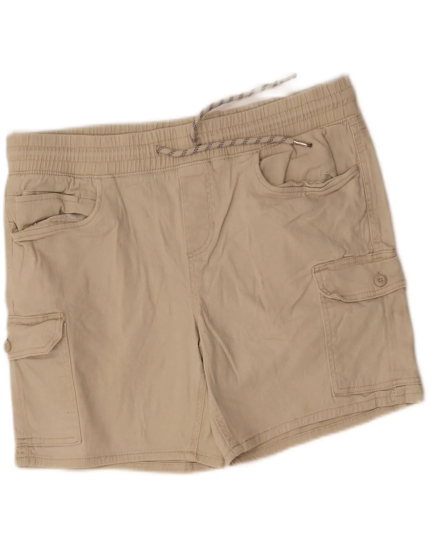 IZOD Mens Slim Fit Cargo Shorts Large W36  Beige Cotton Active Wear Shorts Breathable Performance