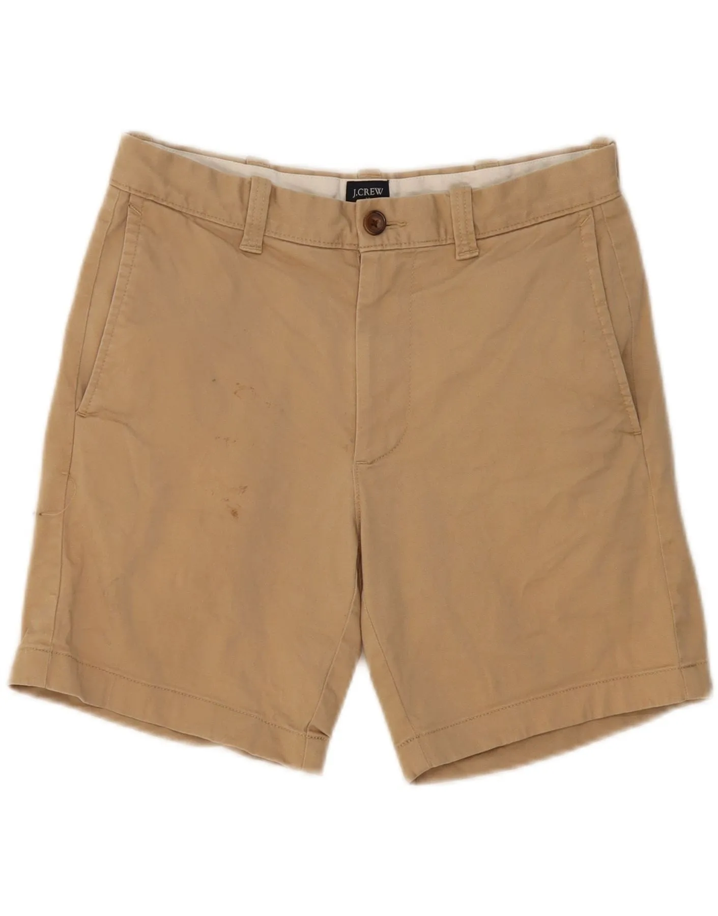 J. CREW Mens Chino Shorts W29 Small Beige Cotton Daily Fit