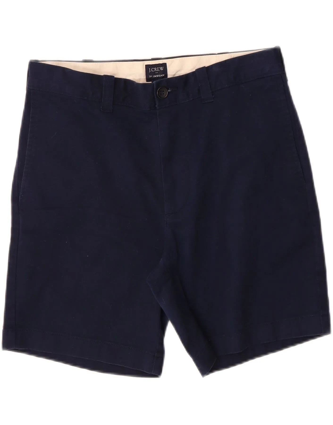 J. CREW Mens Chino Shorts W30 Medium Navy Blue Cotton Wedges Breezy Wear