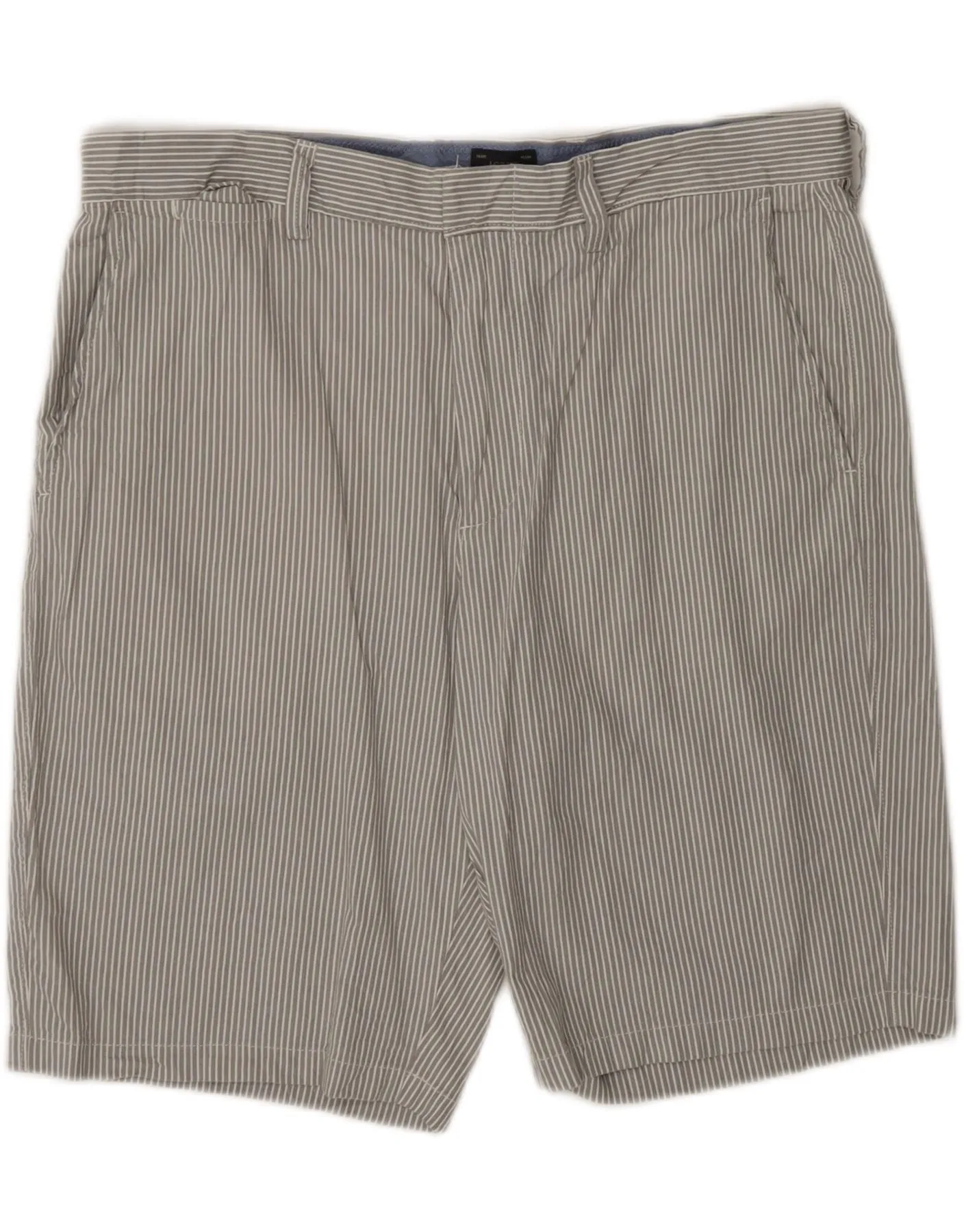 J. CREW Mens Chino Shorts W33 Medium Grey Pinstripe WindResistantWeave
