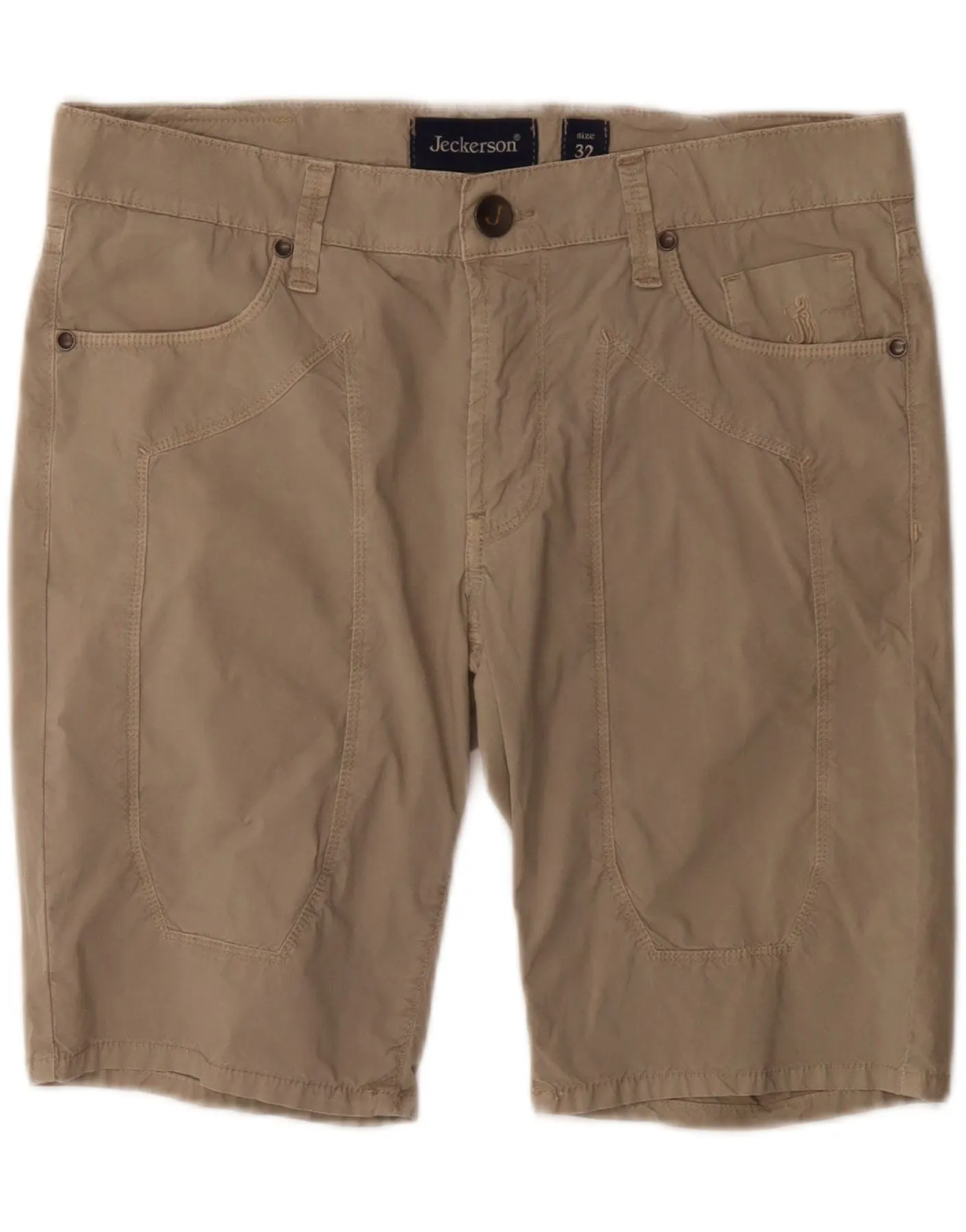 Lace trim JECKERSON Mens Casual Shorts  W32 Medium Beige Cotton
