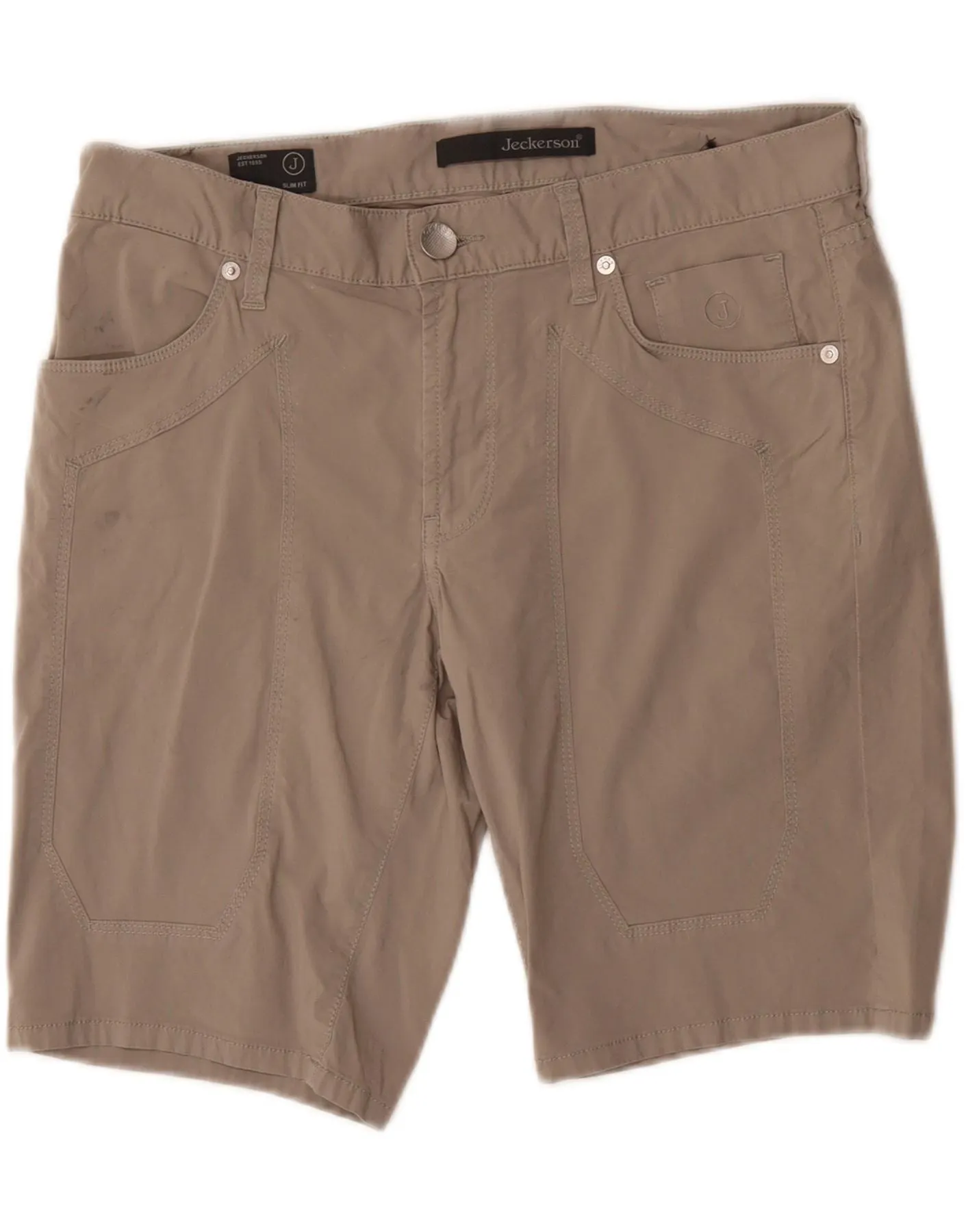 JECKERSON Mens Slim Fit Casual Shorts W30 Medium Grey Cotton Noise Free Operation Design