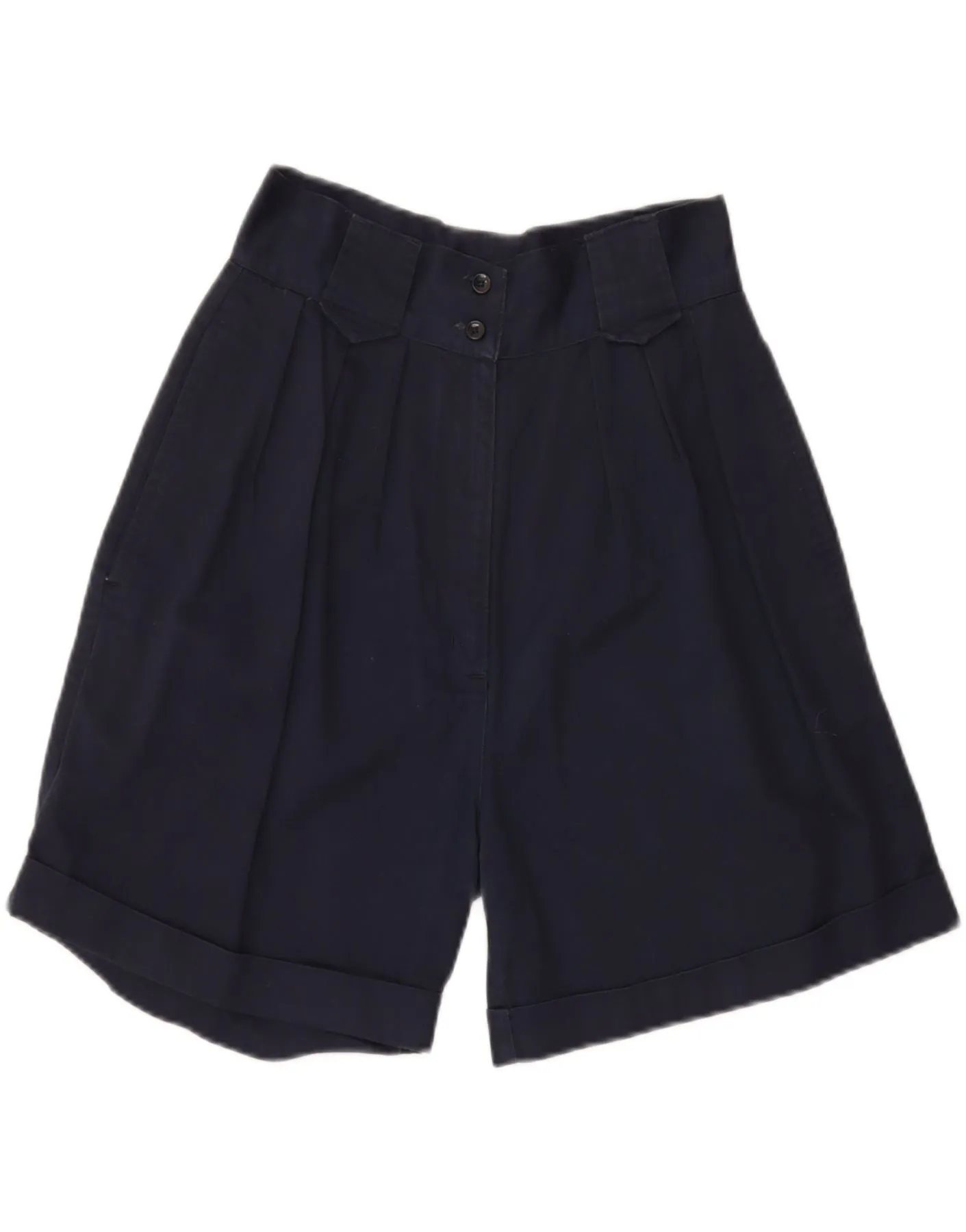 Elegant Finish VINTAGE Womens High Waist Pegged Chino Shorts IT 44 Medium W28  Navy Blue