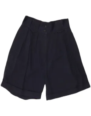 Elegant Finish VINTAGE Womens High Waist Pegged Chino Shorts IT 44 Medium W28  Navy Blue