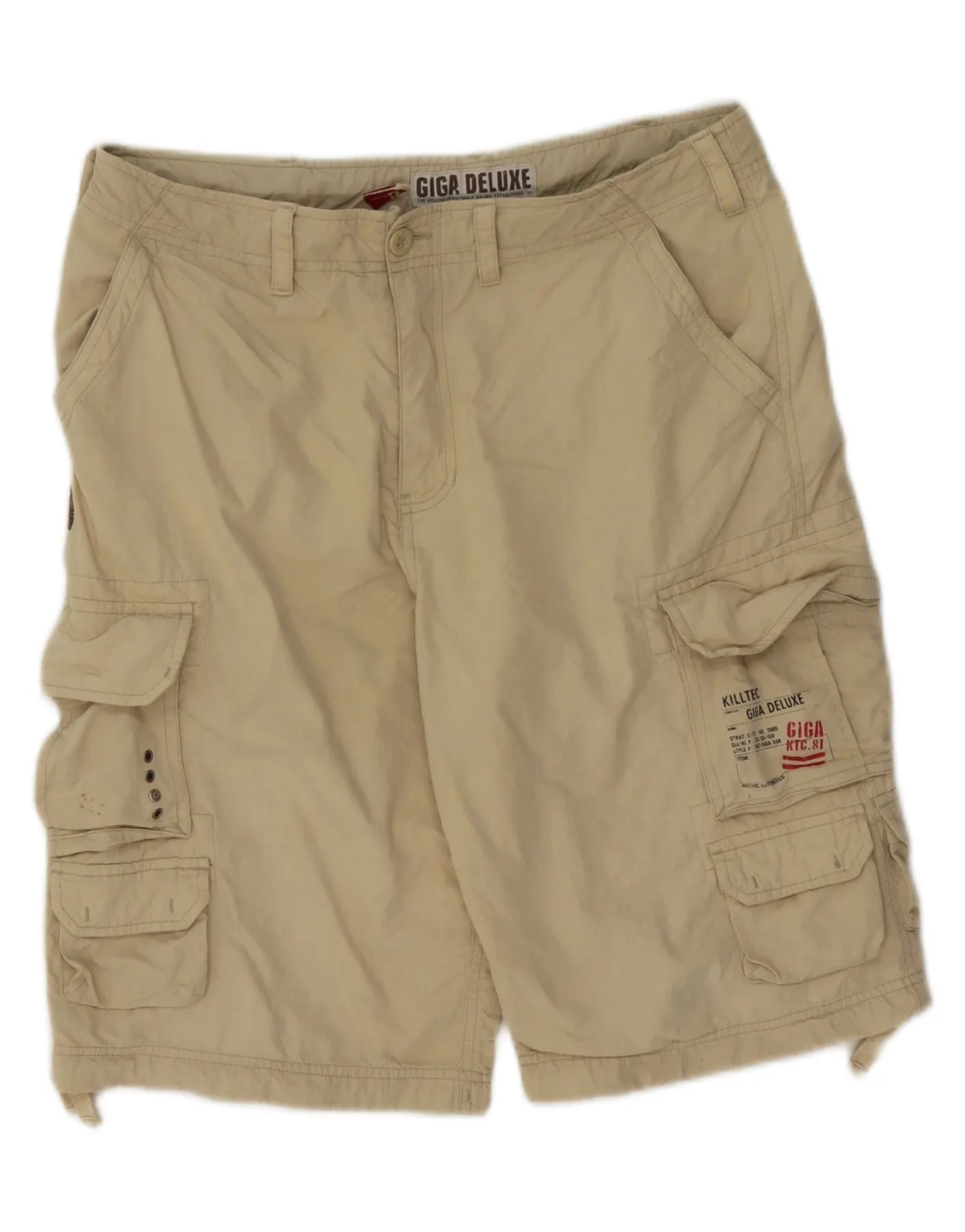 KILLTEC Mens Cargo Shorts Medium W32 Beige Cotton low - rise