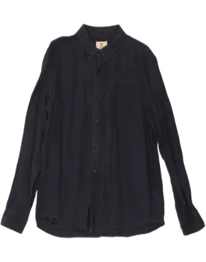 Corporate Event TIMBERLAND Mens Slim Fit Shirt XL Navy Blue Linen
