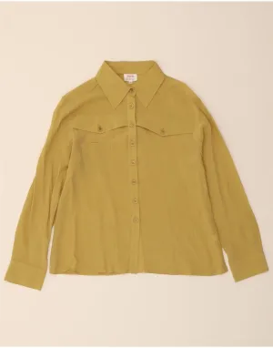 Layered Collar Mountain Escape CHERIE Womens Shirt Blouse IT 46 Large Yellow