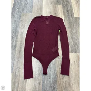 at home bodysuit polyester bodysuit Bodysuit By Free People In Maroon, Size: L