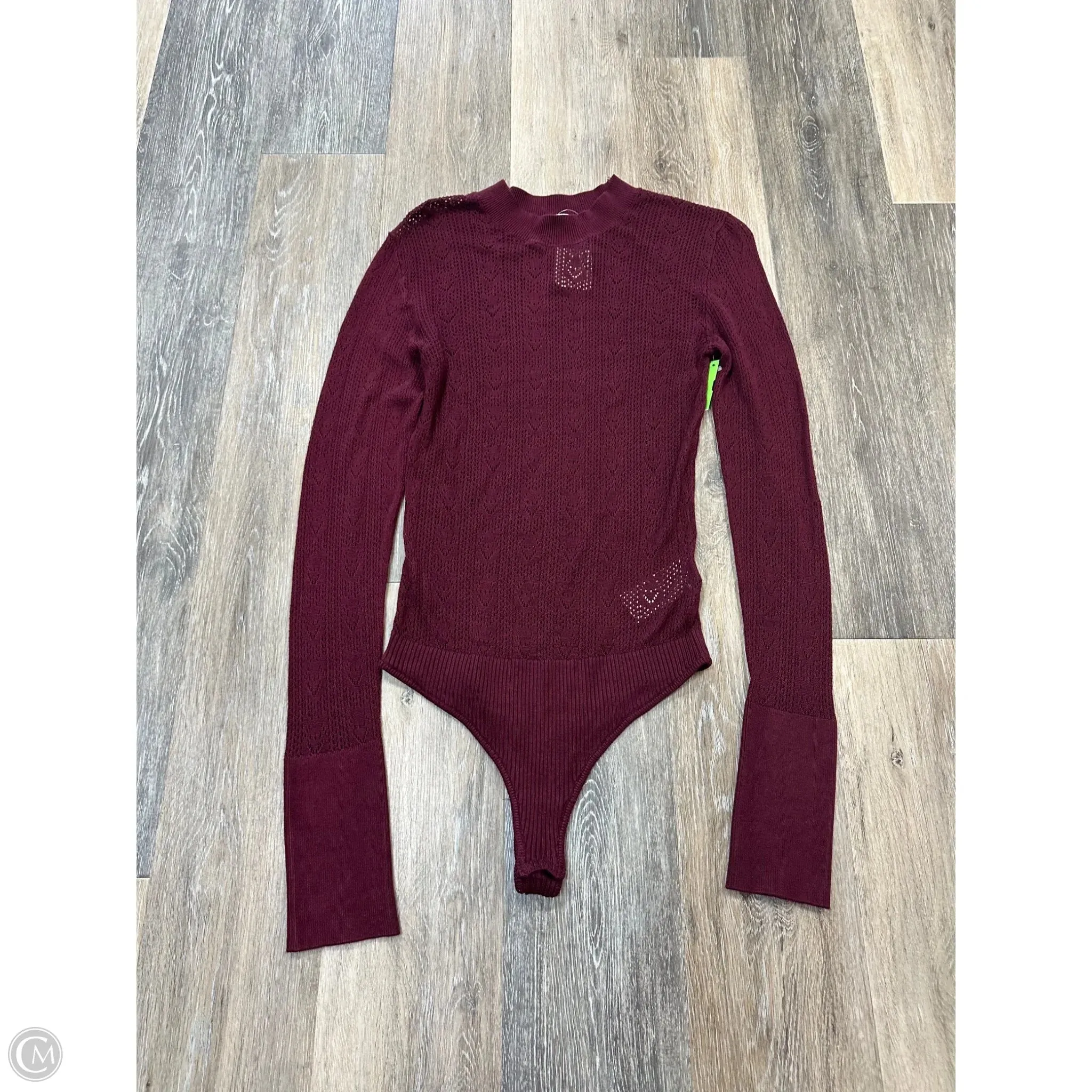 at home bodysuit polyester bodysuit Bodysuit By Free People In Maroon, Size: L