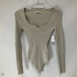 Bodysuit By Abercrombie And Fitch In Beige, Size: Xs wool bodysuit black bodysuit