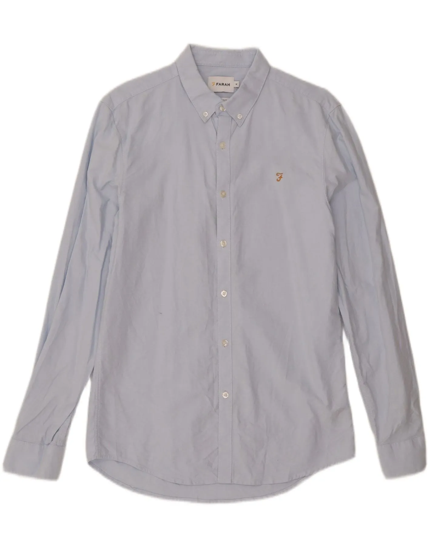 Fitted Silhouette FARAH Mens Shirt Medium Blue Cotton