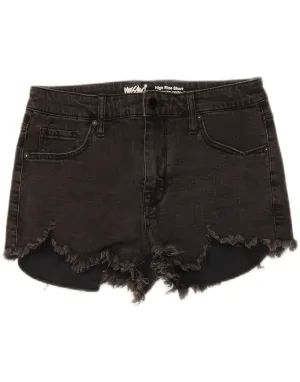 MOSSIMO Womens High Rise Denim Shorts US 10 Large W30 Grey Cotton Winter Comfort