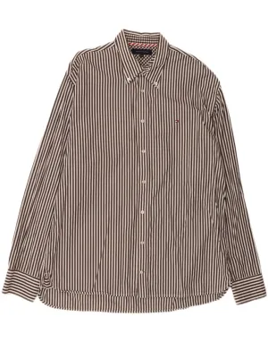 Urban Style Seasonal Collection TOMMY HILFIGER Mens Shirt 2XL Black Pinstripe Cotton
