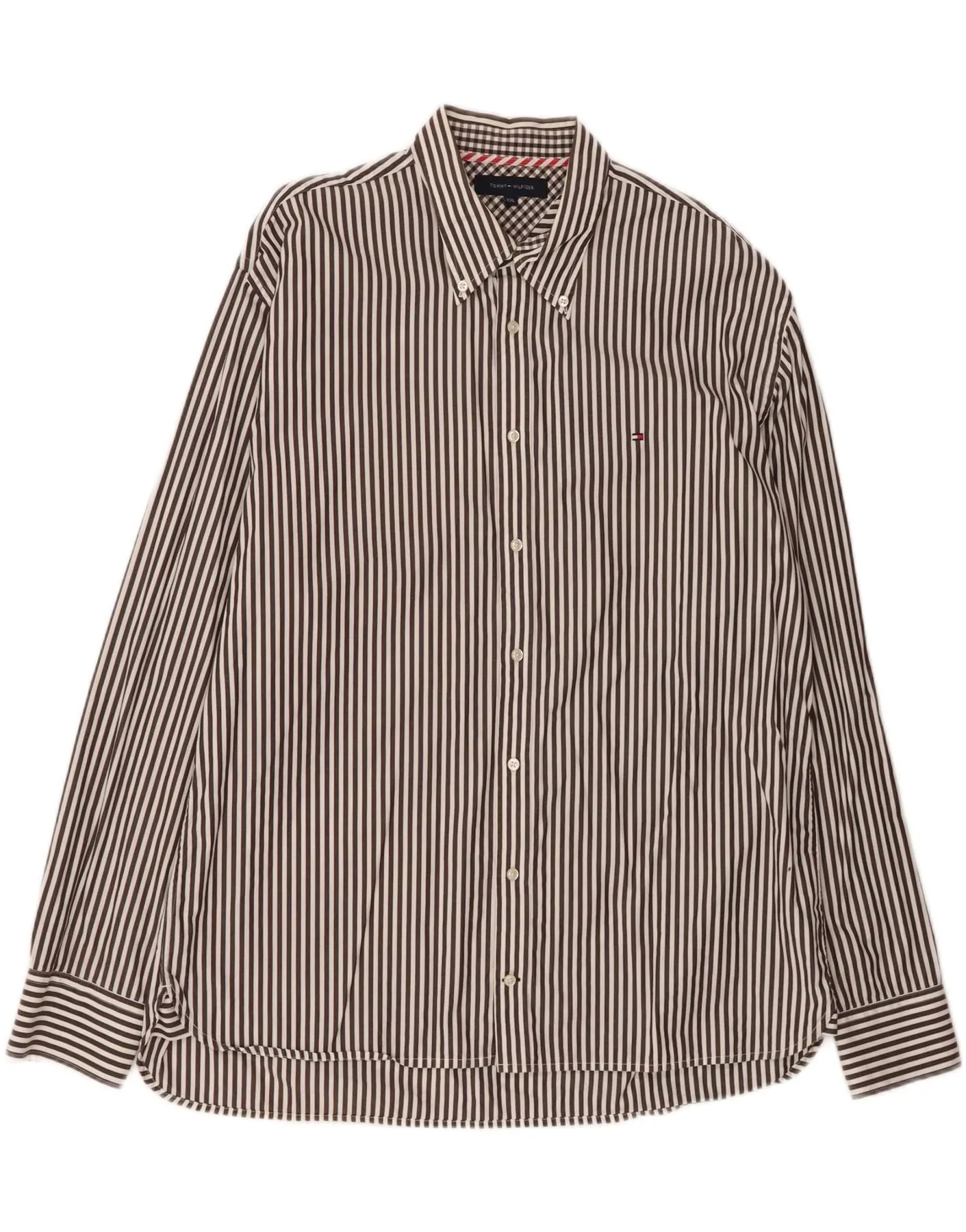 Urban Style Seasonal Collection TOMMY HILFIGER Mens Shirt 2XL Black Pinstripe Cotton
