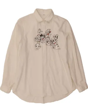 All-Weather Ready VINTAGE Womens Shirt UK 16 Large White Animal Print Cotton