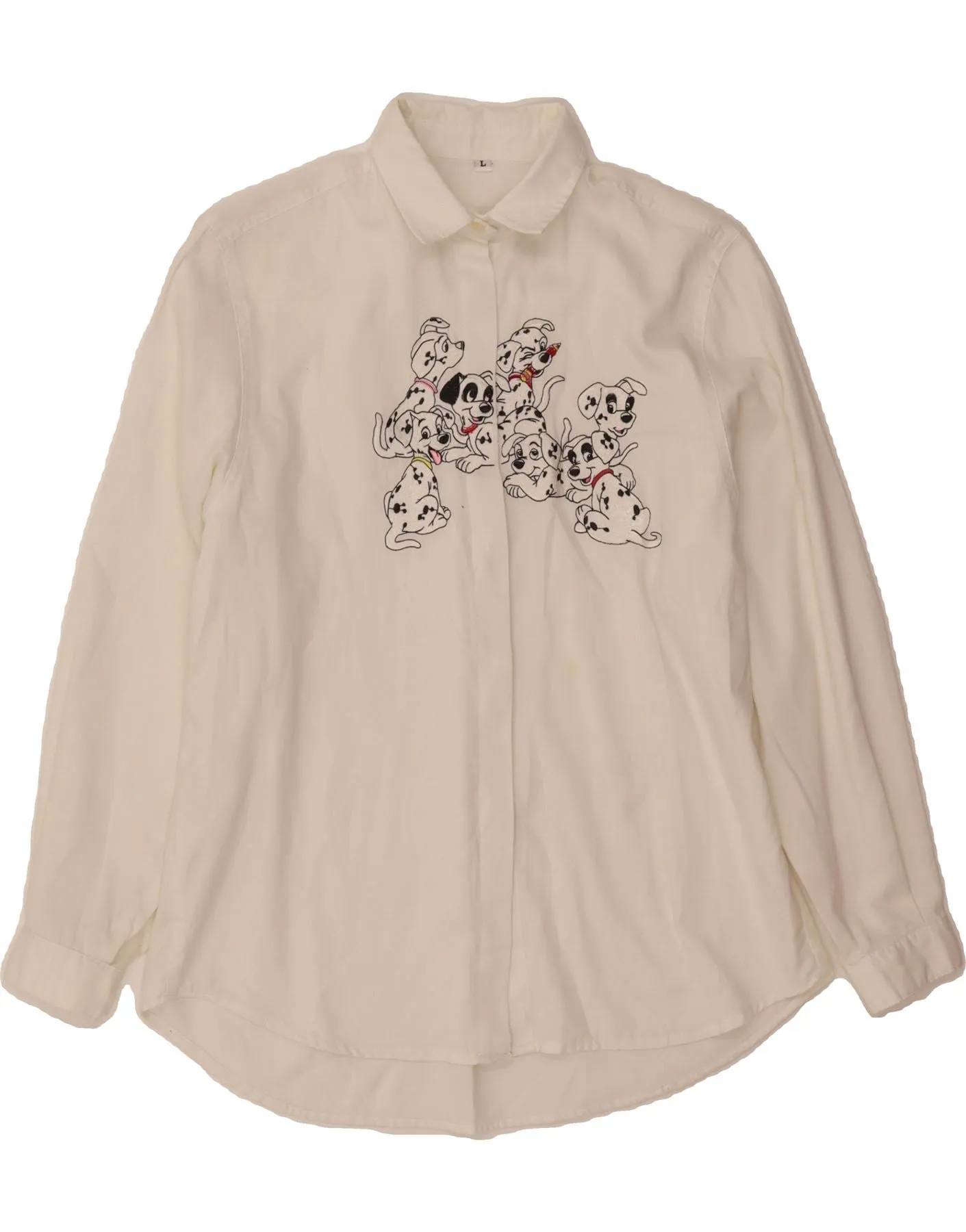 All-Weather Ready VINTAGE Womens Shirt UK 16 Large White Animal Print Cotton