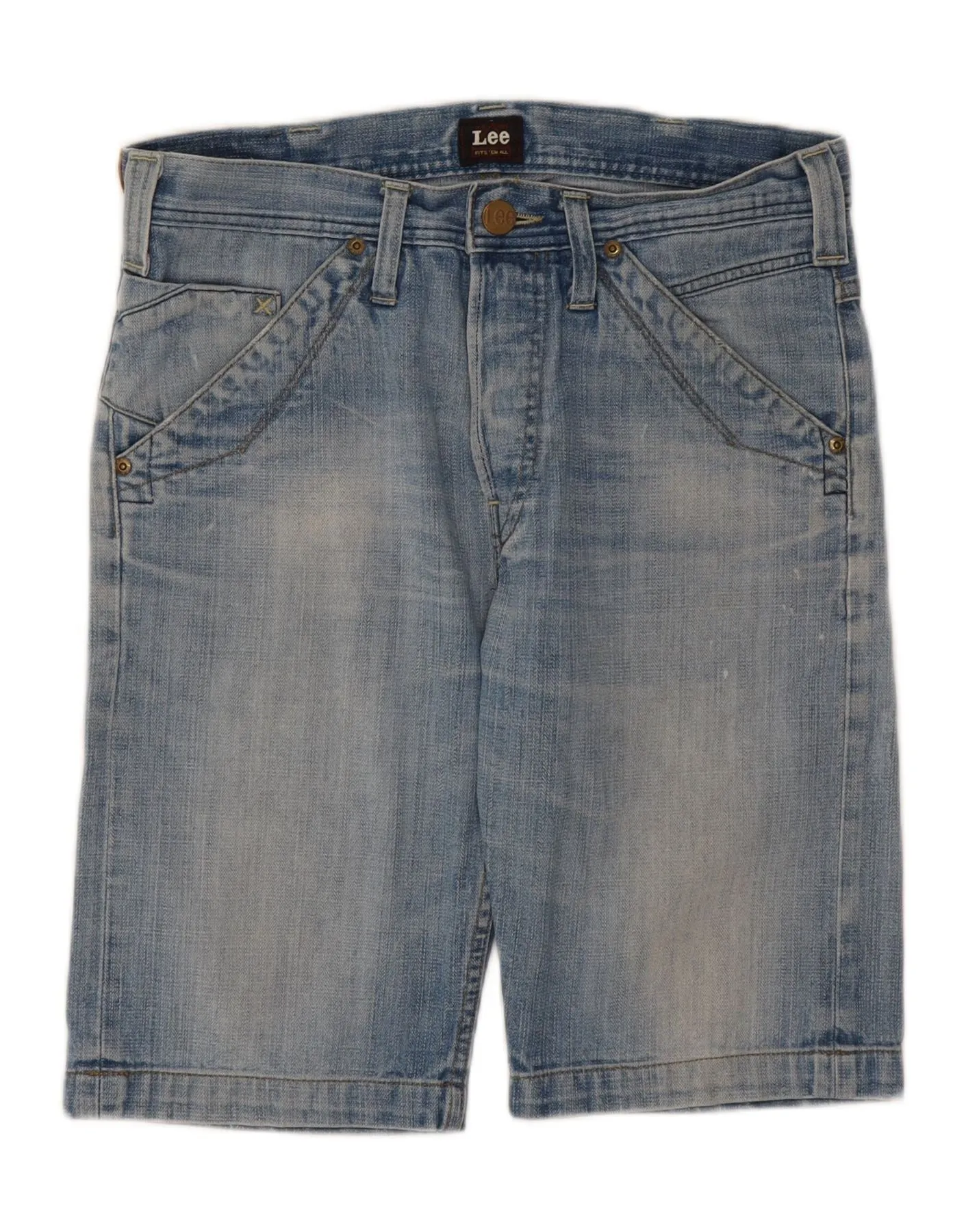 LEE Mens Clarky Denim Shorts W29 Medium Blue Cotton Relaxed Cut