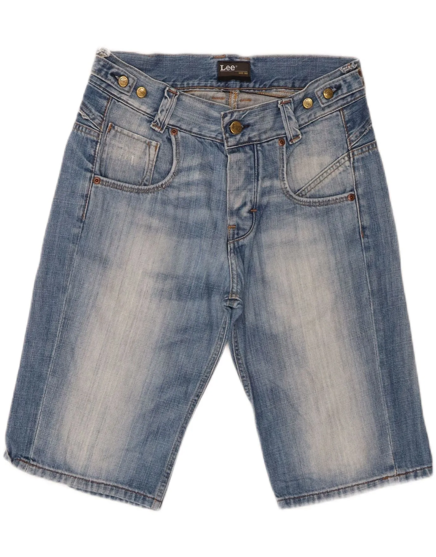 Active Mode Fitted Design LEE Mens Homer Denim Shorts W28 Small  Blue Cotton
