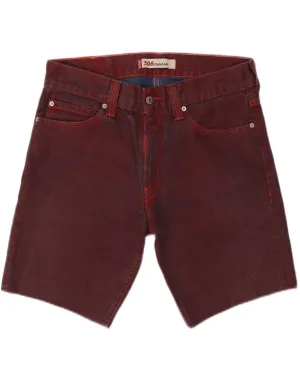 LEVI'S Mens 506 Standard Fit Denim Shorts W34 Large Burgundy Cotton Cool Look