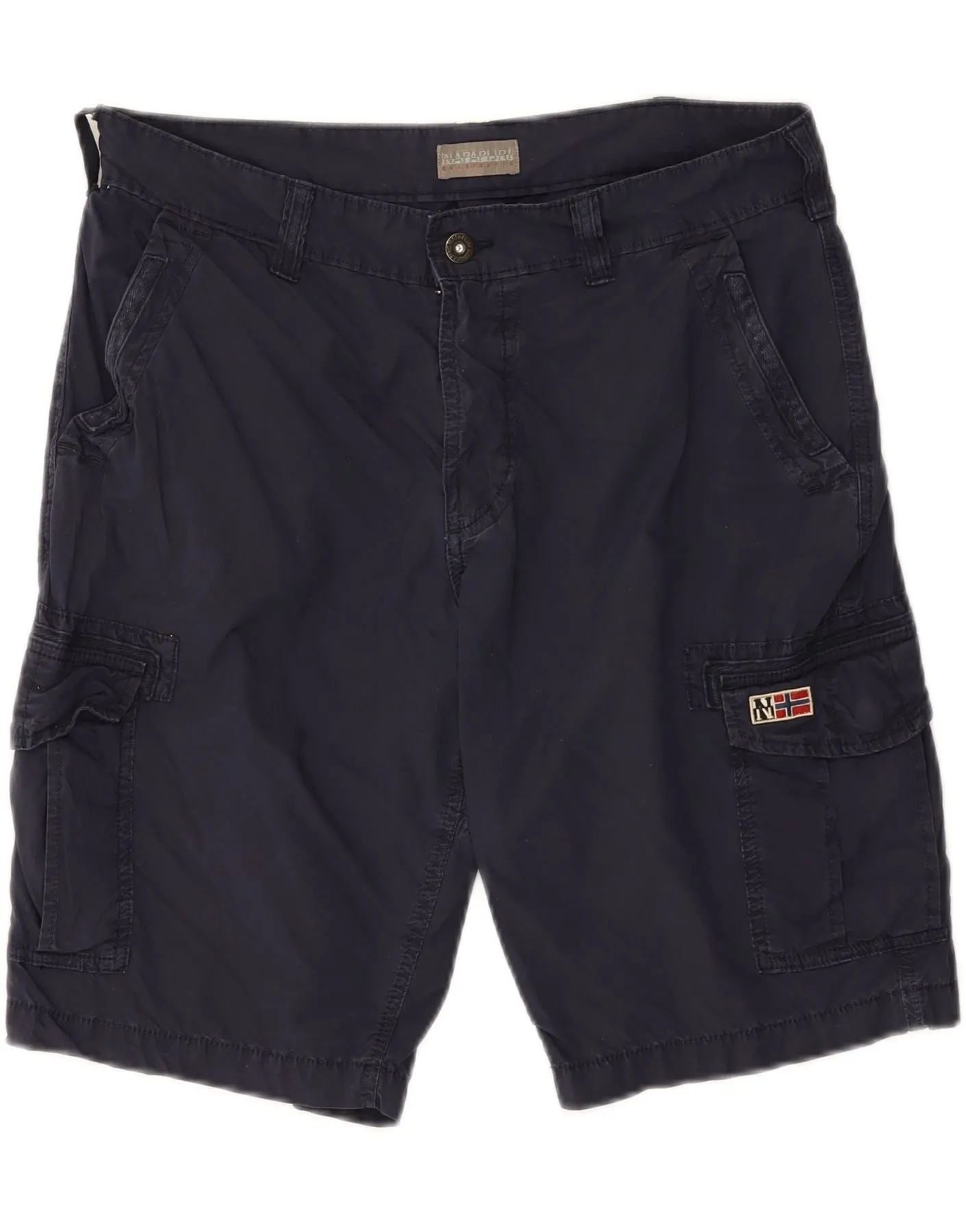 Fastening Closure NAPAPIJRI Mens Cargo Shorts W32 Medium Navy Blue Cotton