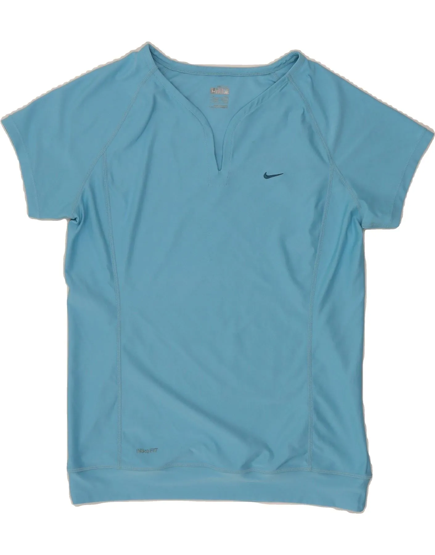 NIKE Womens T-Shirt BEST SELL UK 10/12 Medium Blue Polyester Minimalist Apparel UltraLightweight