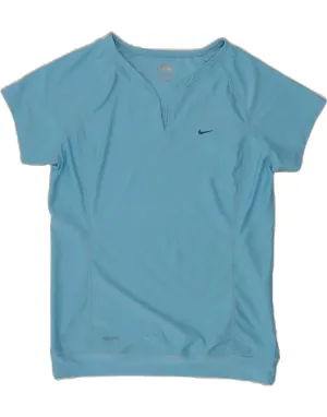 NIKE Womens T-Shirt BEST SELL UK 10/12 Medium Blue Polyester Minimalist Apparel UltraLightweight