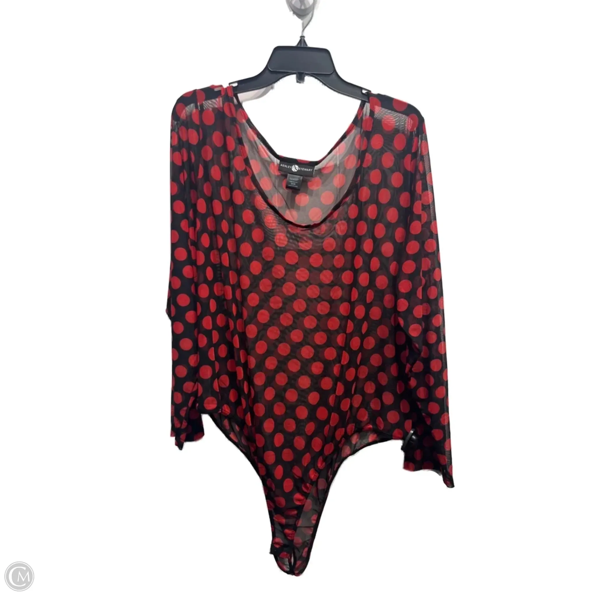 Bodysuit By Ashley Stewart In Black & Red, Size: 28 romper style bodysuit