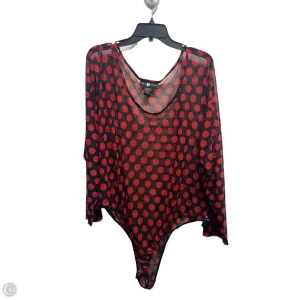 Bodysuit By Ashley Stewart In Black & Red, Size: 28 romper style bodysuit