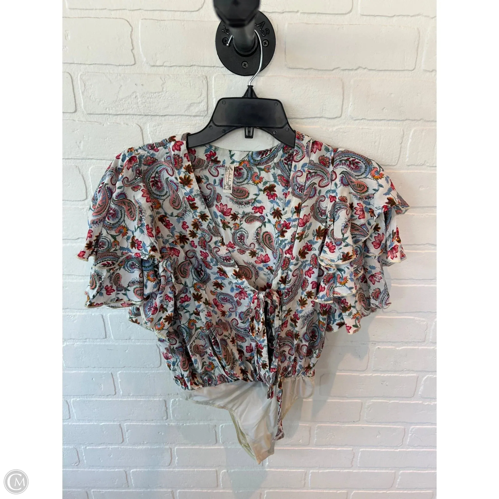 Bodysuit By Free People In Blue & Red & White, Size: Xs leopard bodysuit