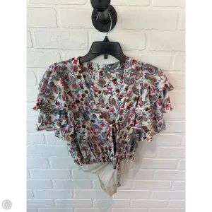 Bodysuit By Free People In Blue & Red & White, Size: Xs leopard bodysuit