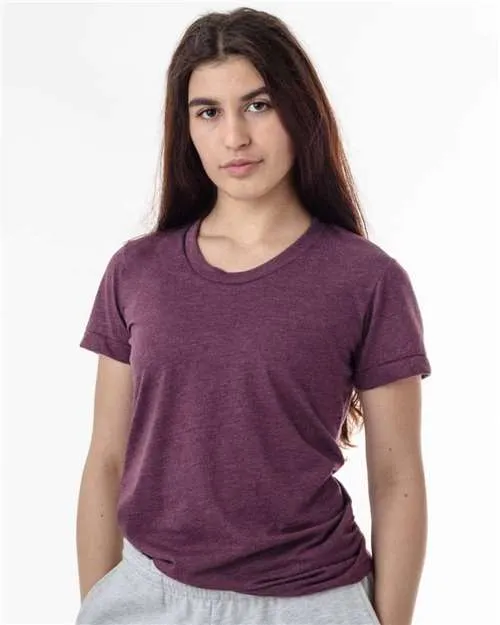 Los Angeles Apparel FF3001 USA-Made Women's 50/50 T-Shirt Smooth Look